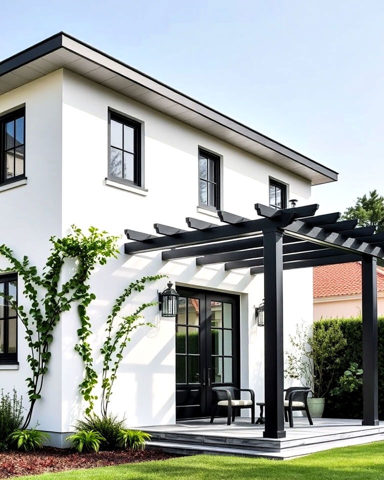 black pergola accents