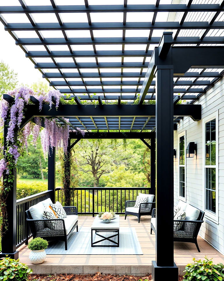 black pergola for shade
