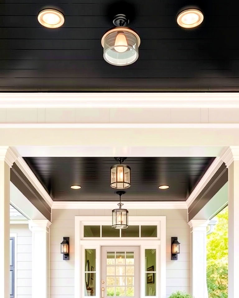 black porch ceiling