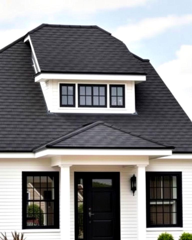black shingle roofs