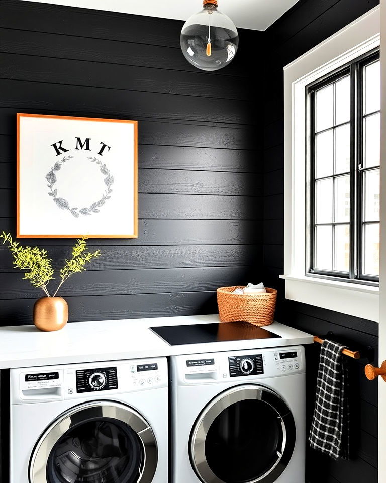 black shiplap walls for texture