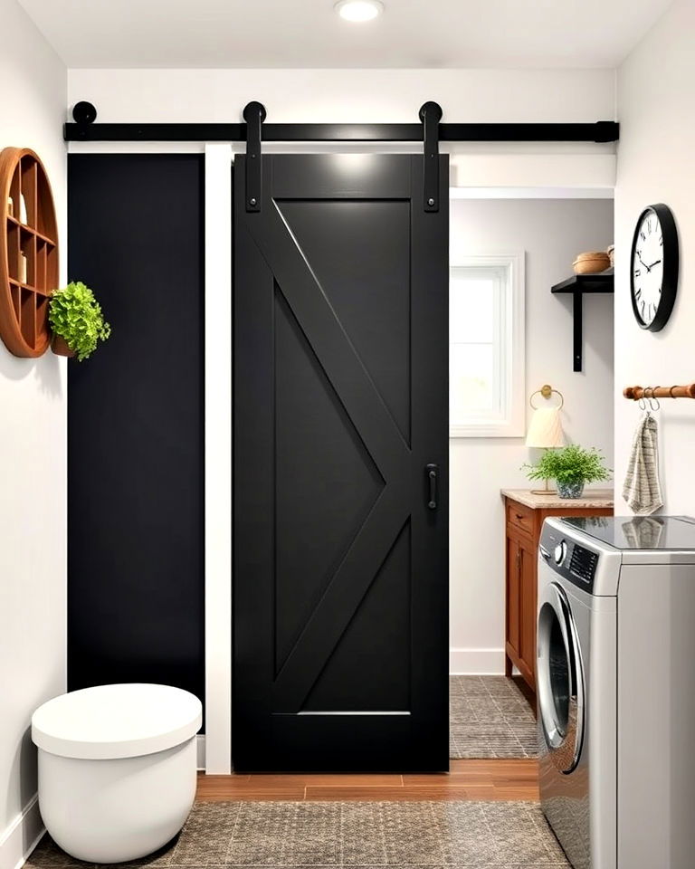 black sliding barn door