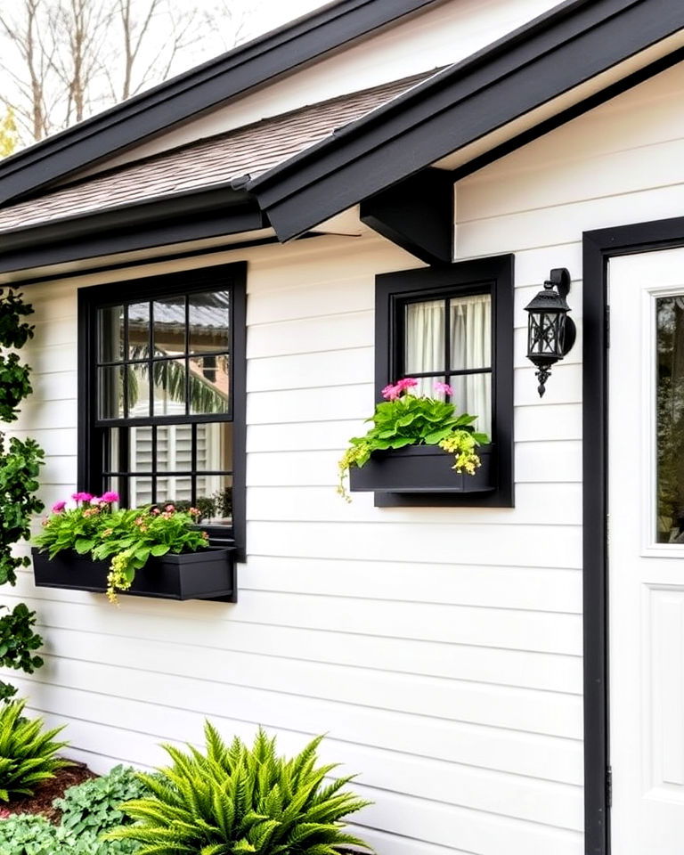 black window boxes