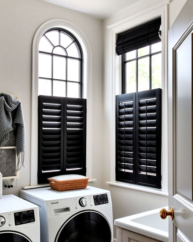 black window treatments