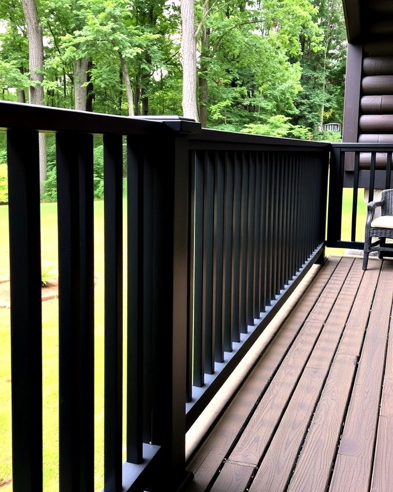 black wood railings