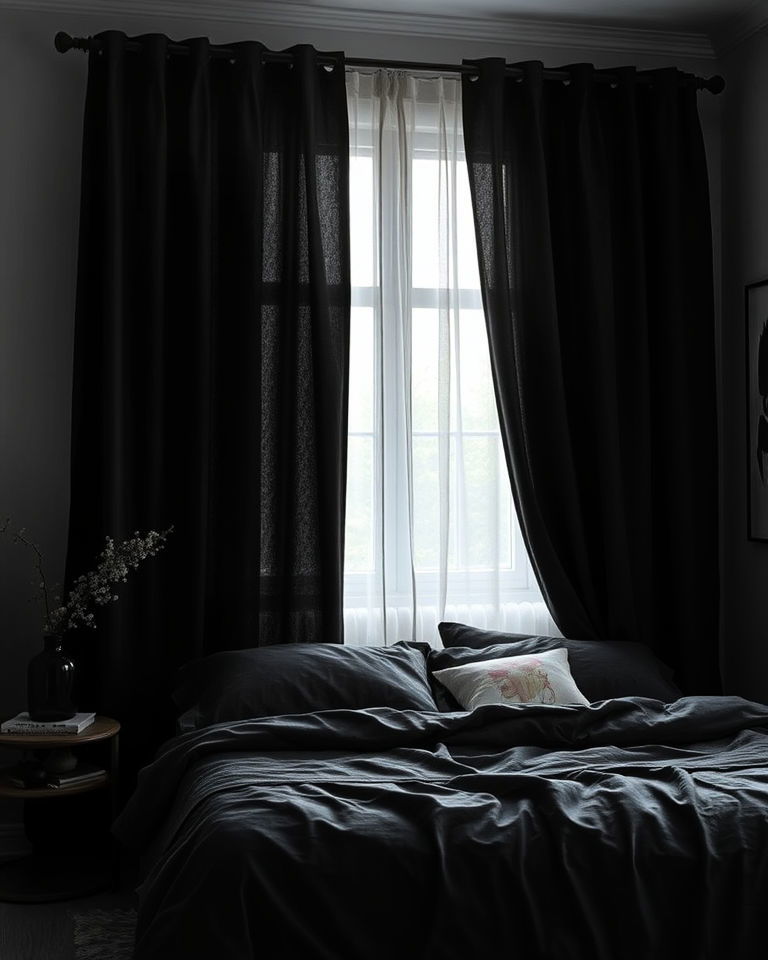 blackout curtains for grunge aesthetic bedroom