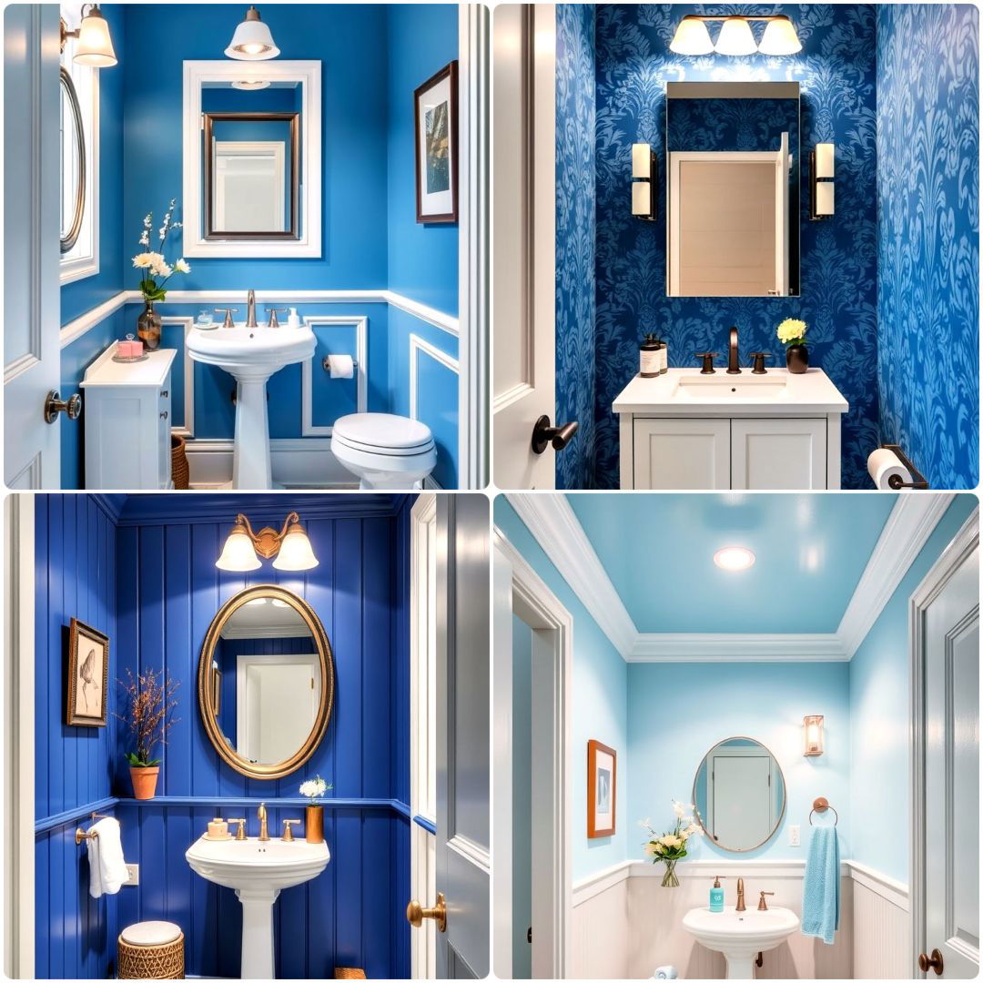 20 Blue Powder Room Ideas To Refresh Your Small Bathroom Space