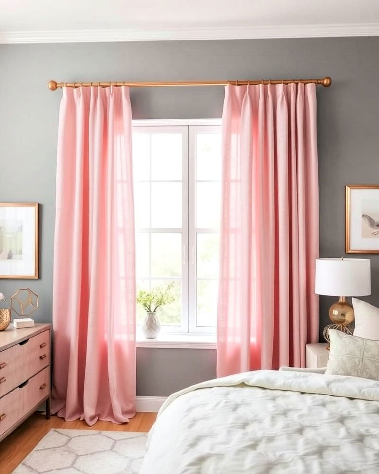 blush pink curtains