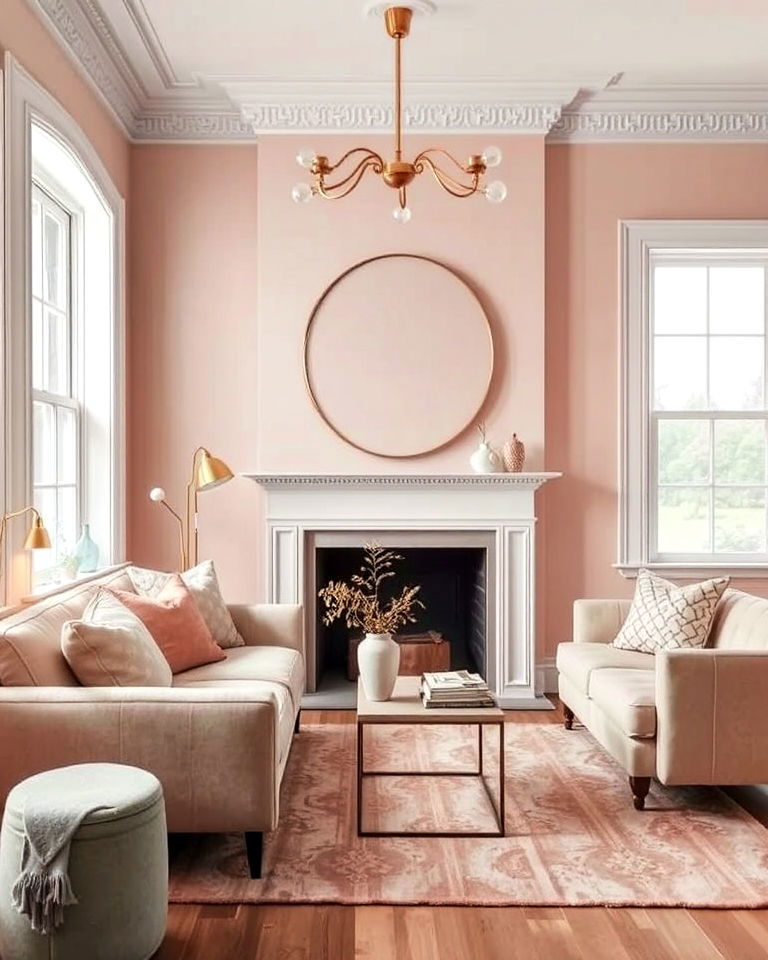 blush pink living room for subtle warmth