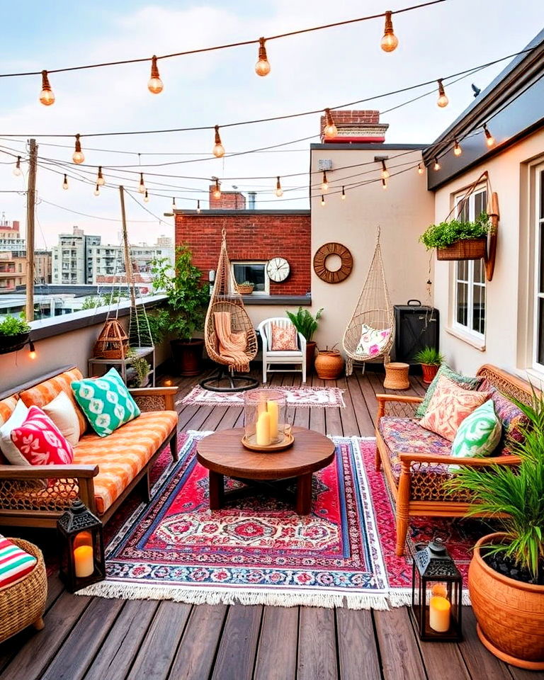 bohemian rooftop retreat