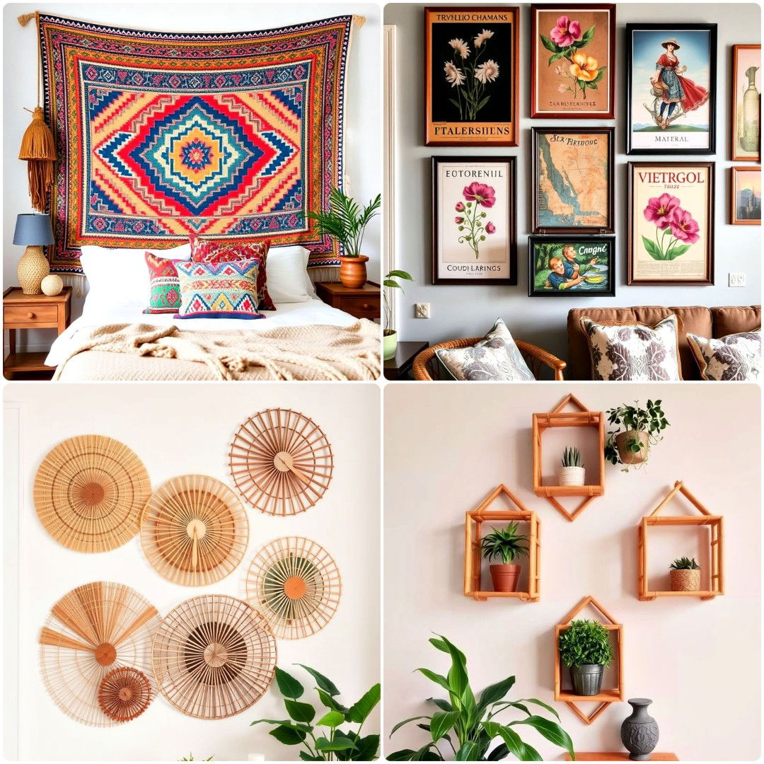 20 Boho Wall Decor Ideas with Unique Textures