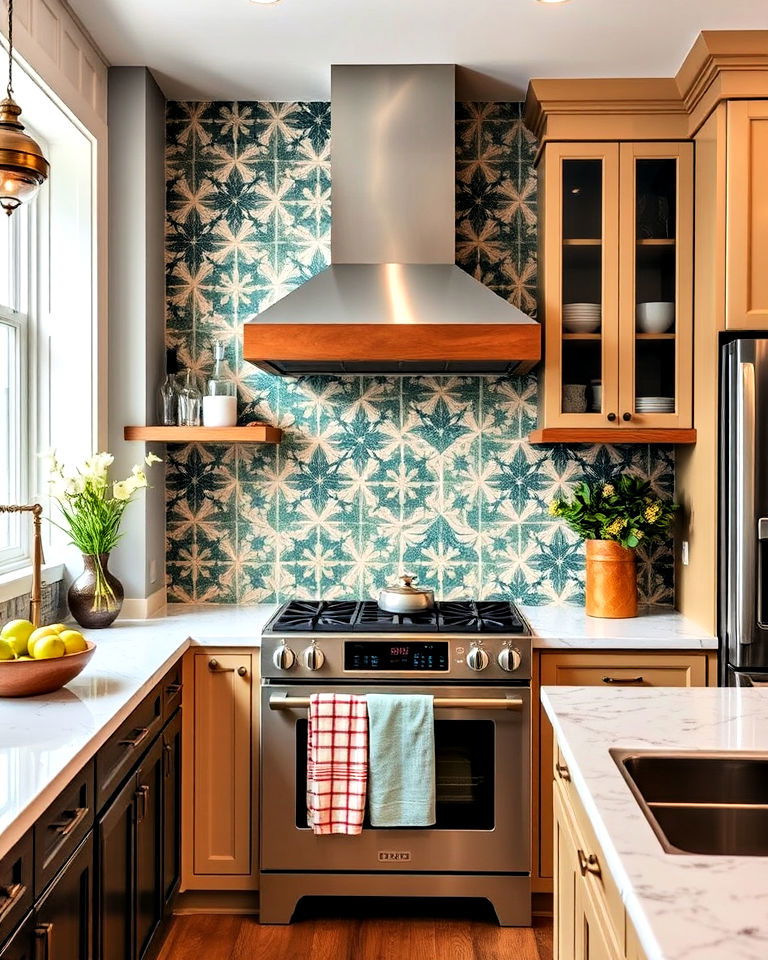 bold backsplash for kitchen remodel