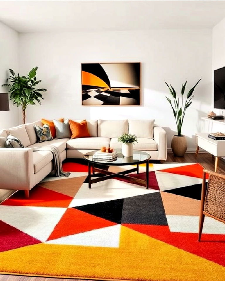 bold geometric patterns for living room
