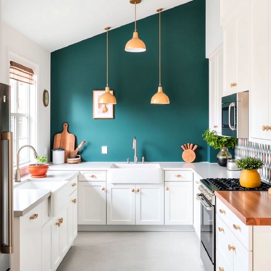 bold kitchen accent wall for visual interest