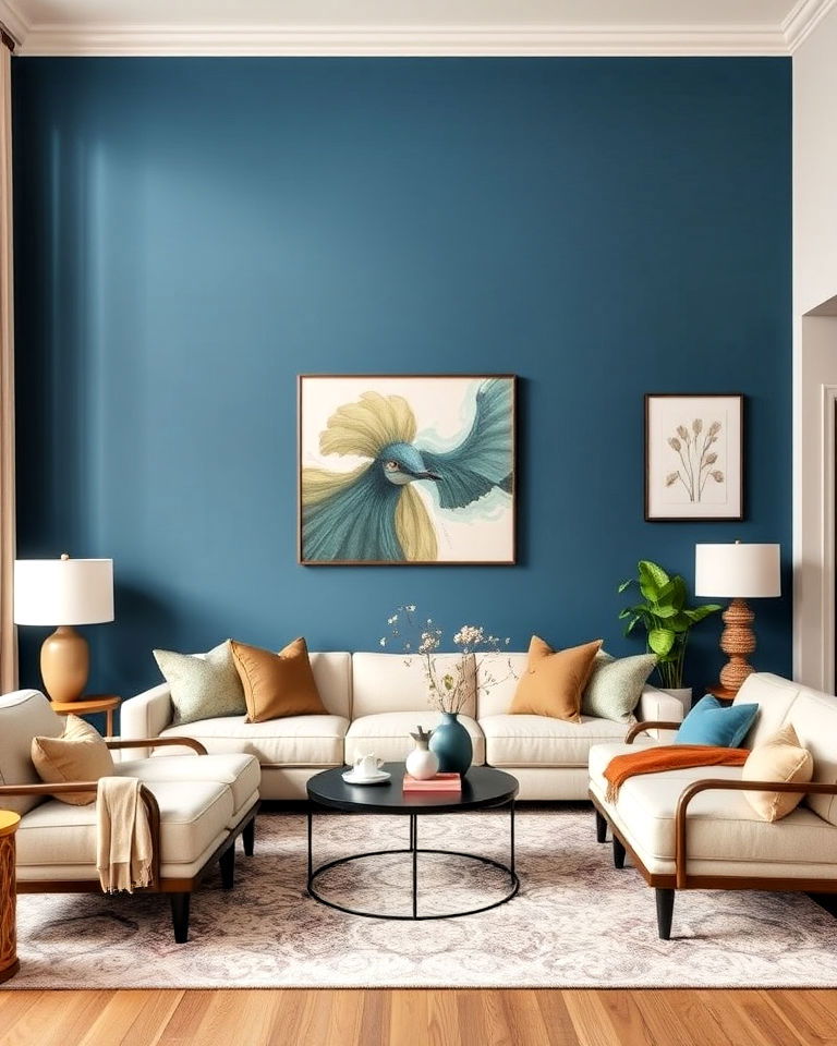 bold statement wall for living room