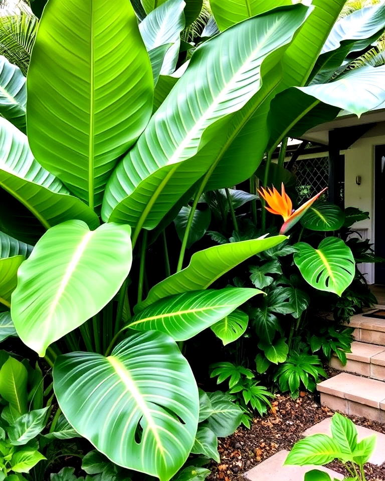 bold tropical foliage garden