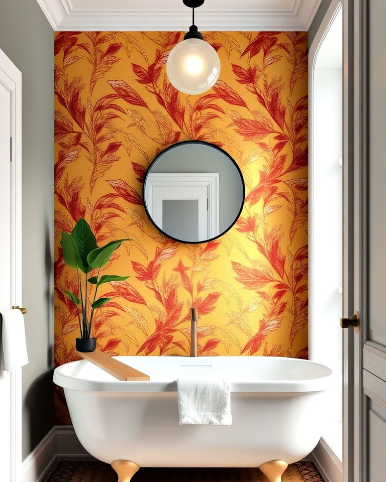 bold wallpaper as an accent wall