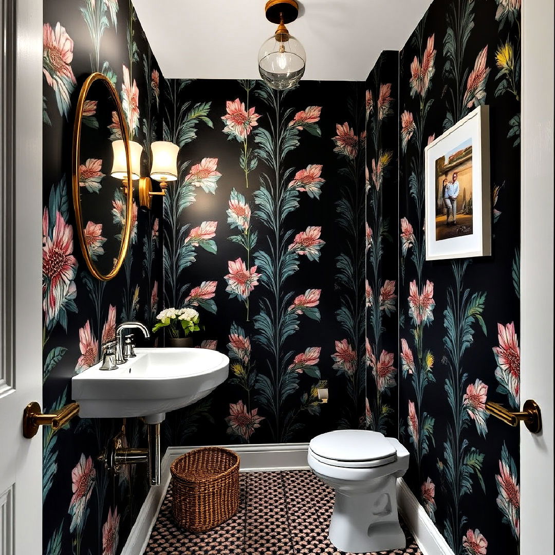 bold wallpaper for bathroom