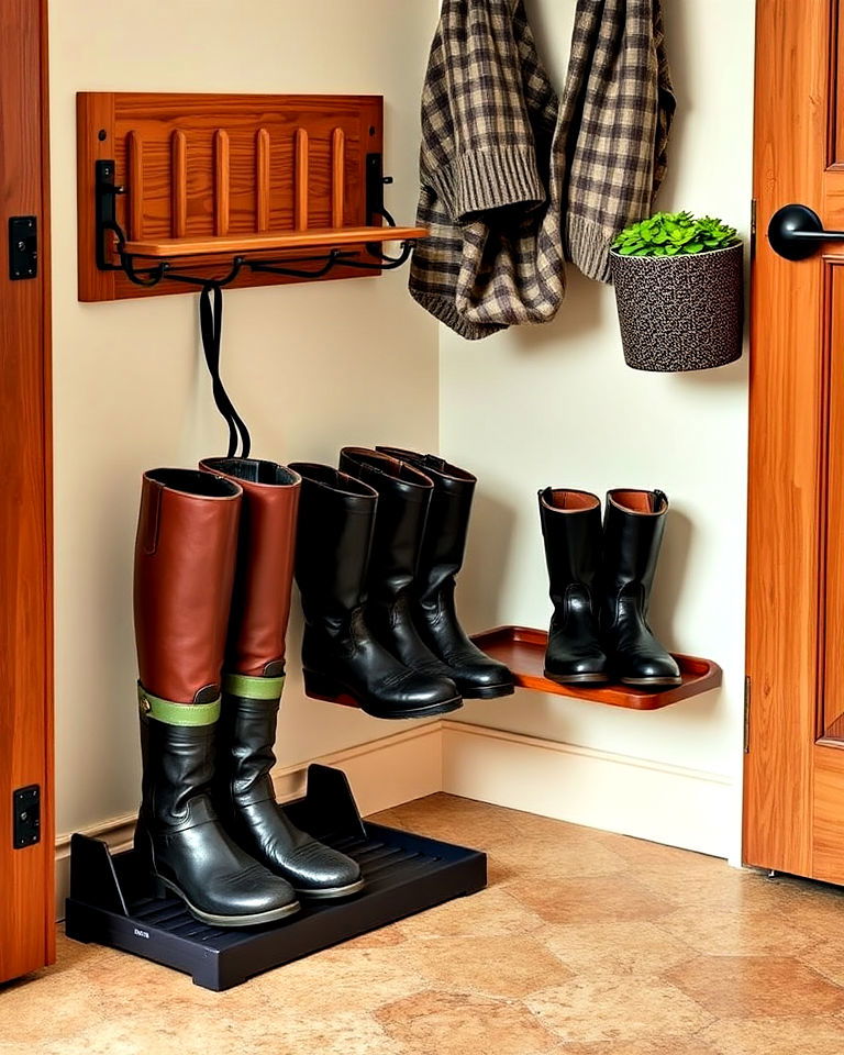 boot racks with drip trays