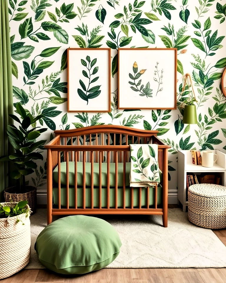 botanical prints nursery for a lively ambiance