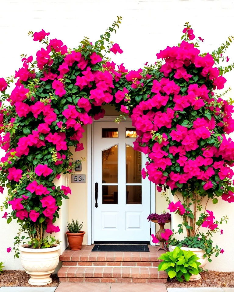 bougainvillea covered walls