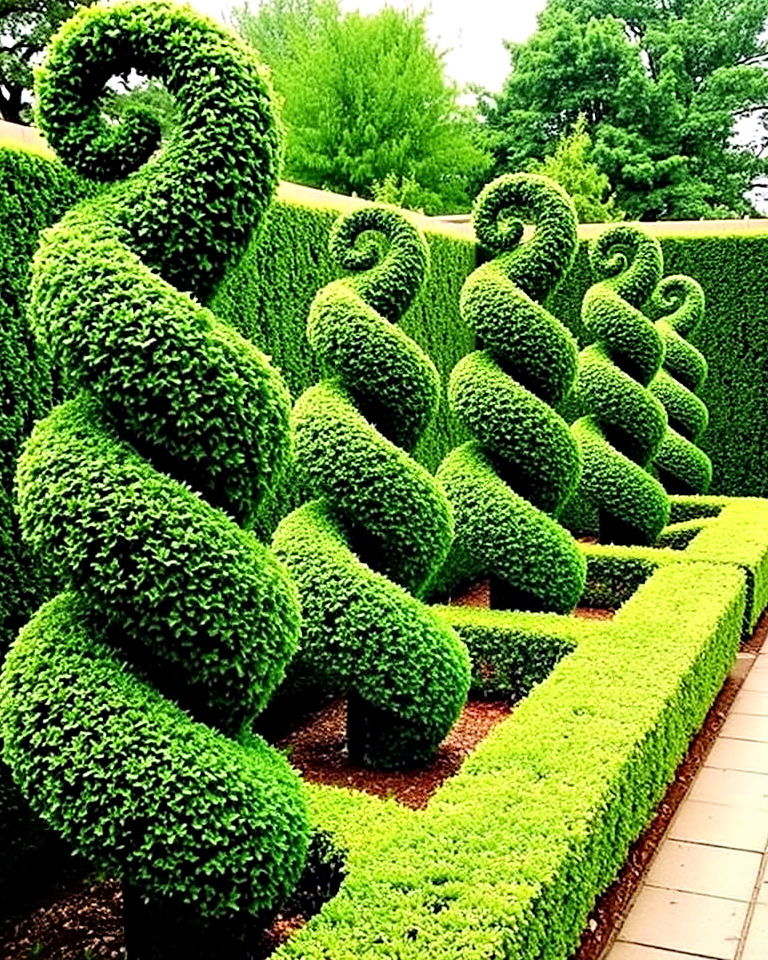boxwood spirals for garden