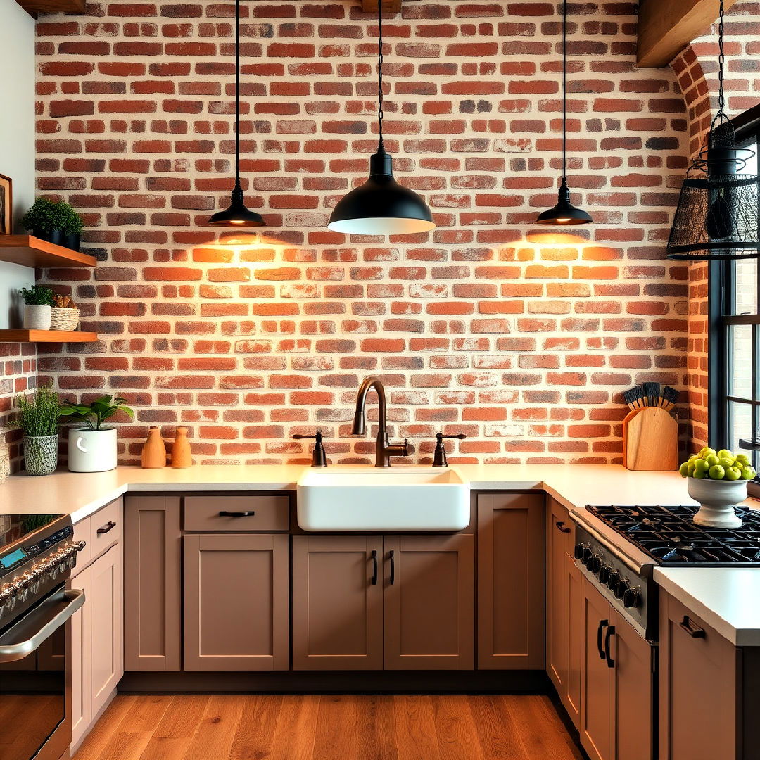 brick accent wall for industrial edge