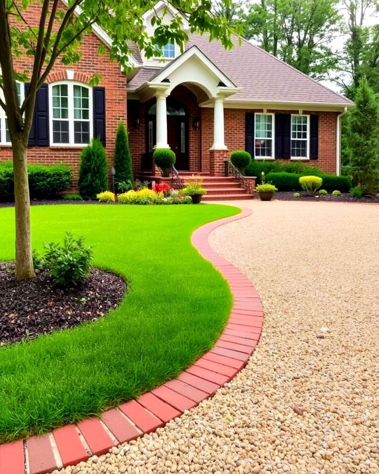brick border along driveway