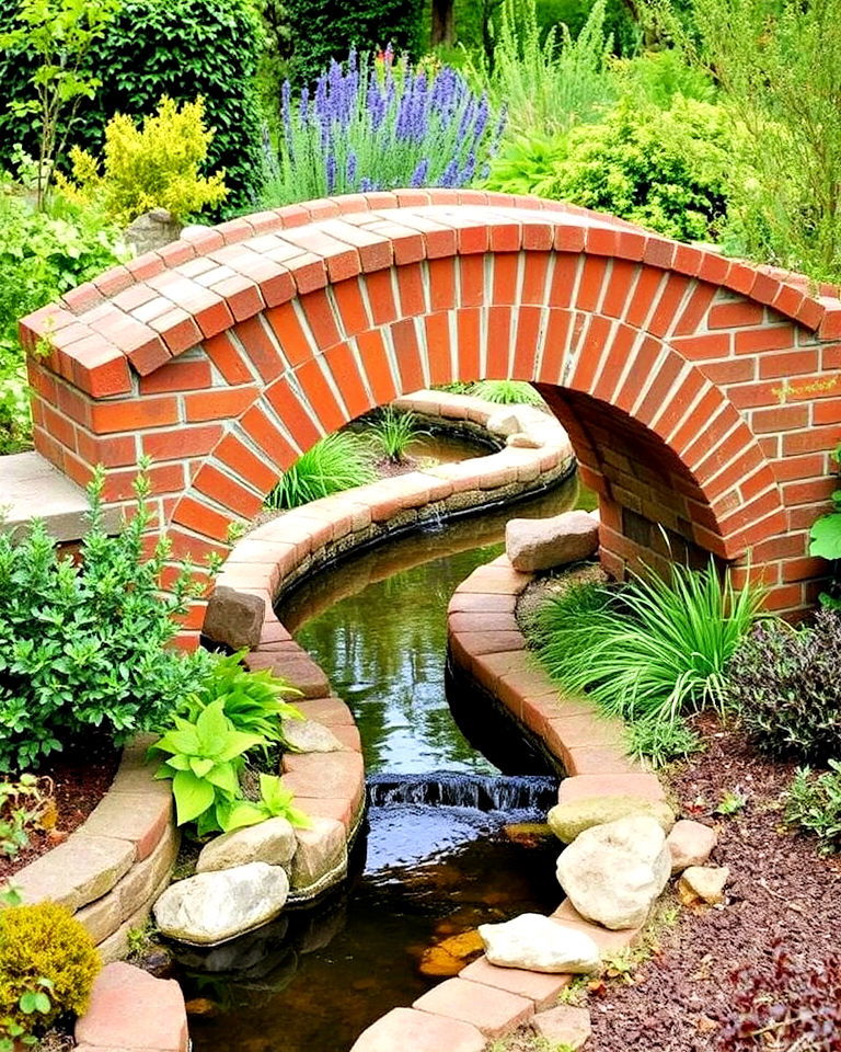 brick garden bridge