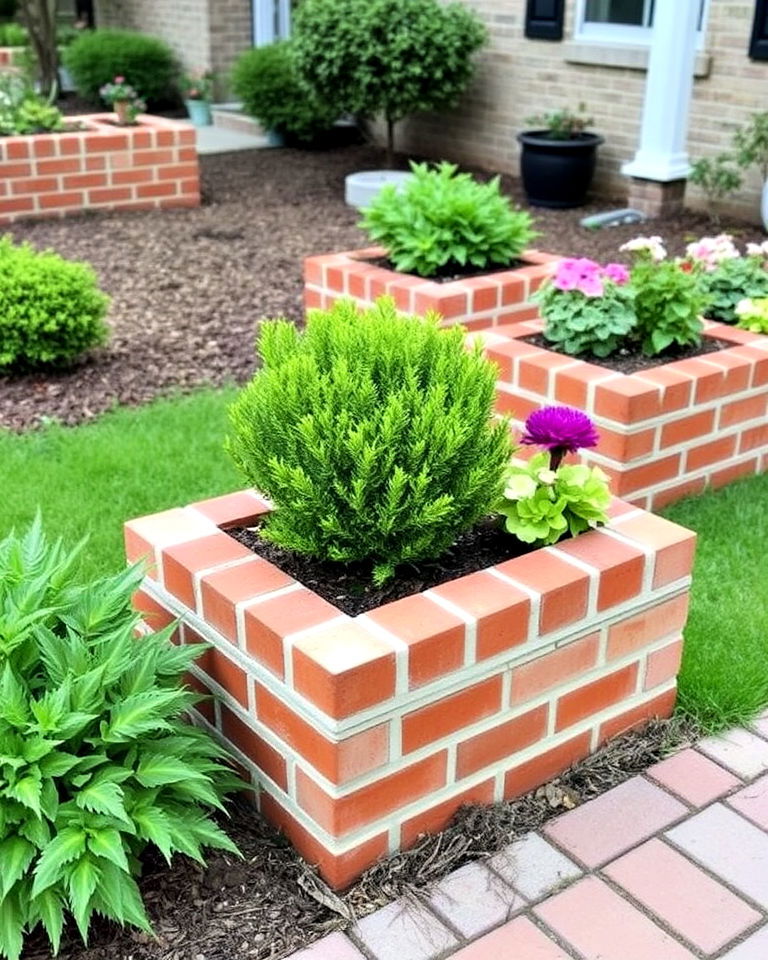 brick planter boxes for garden