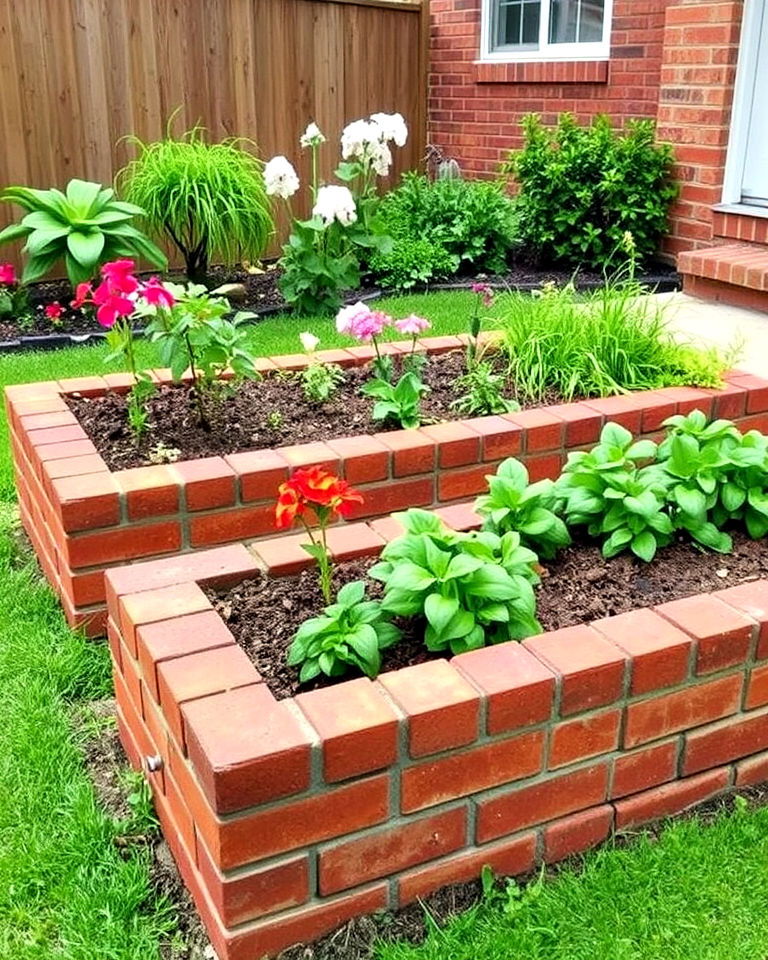 brick raised garden beds