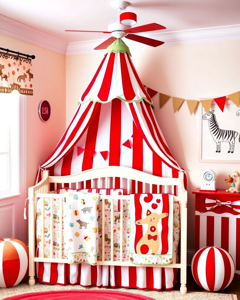 bright circus carnival themed nursery