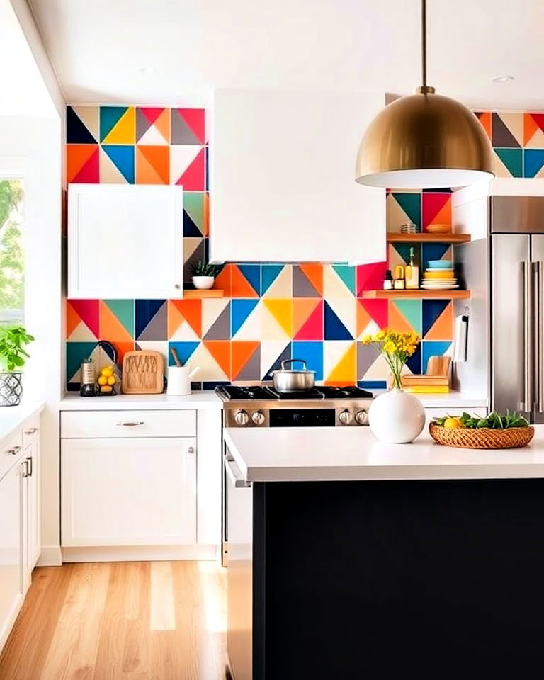 bright geometric patterns wallpaper
