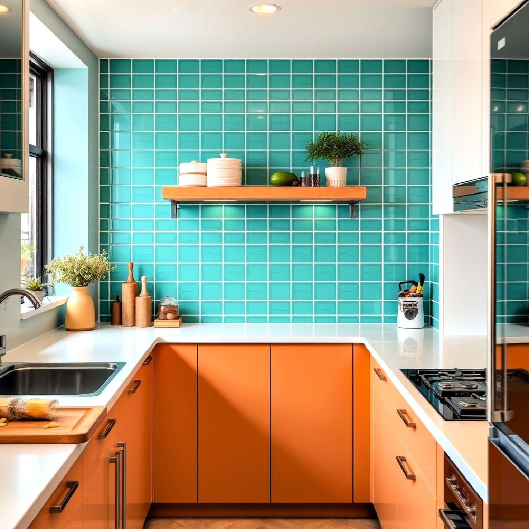 bright kitchen backsplash for visual interest