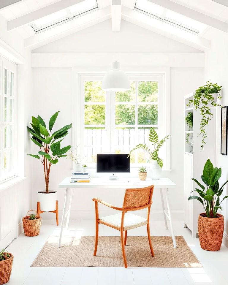 bright office with white interior