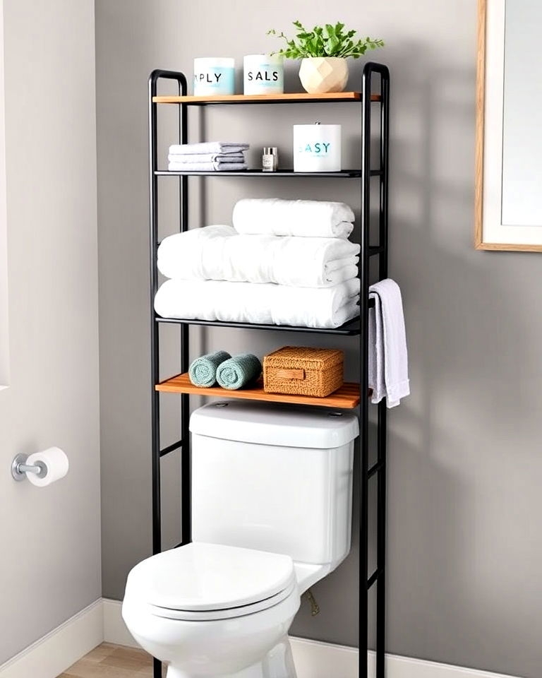 budget friendly over the toilet storage rack