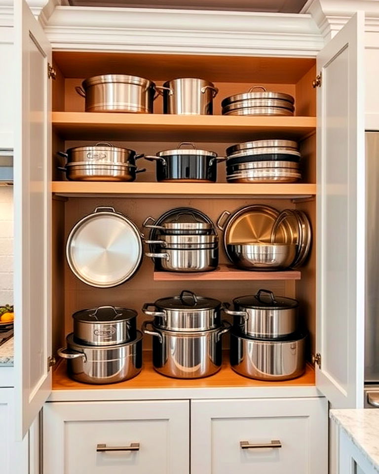 built in cookware cabinets