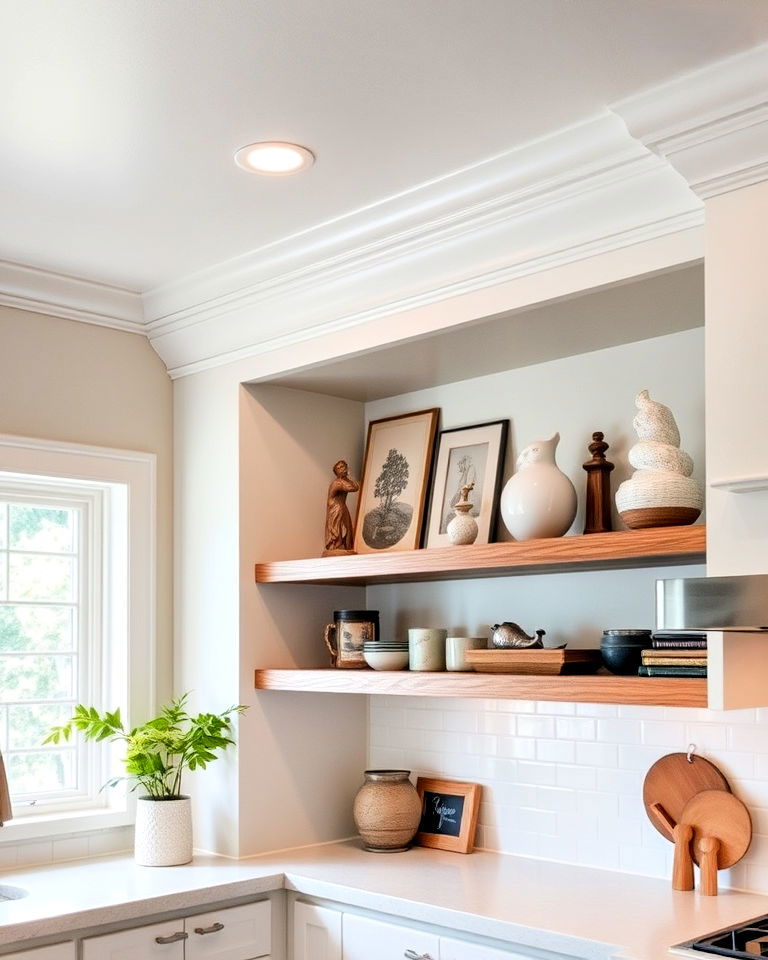 built in display shelves for a personalized look