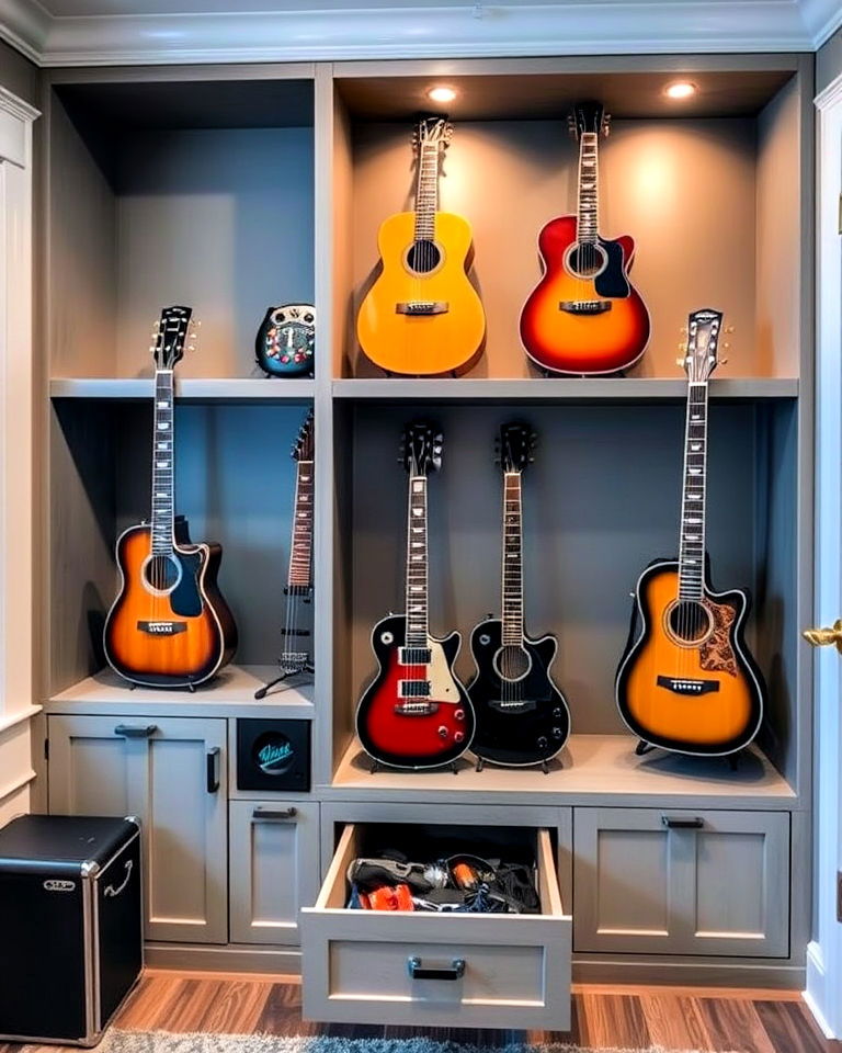 built in guitar storage solutions
