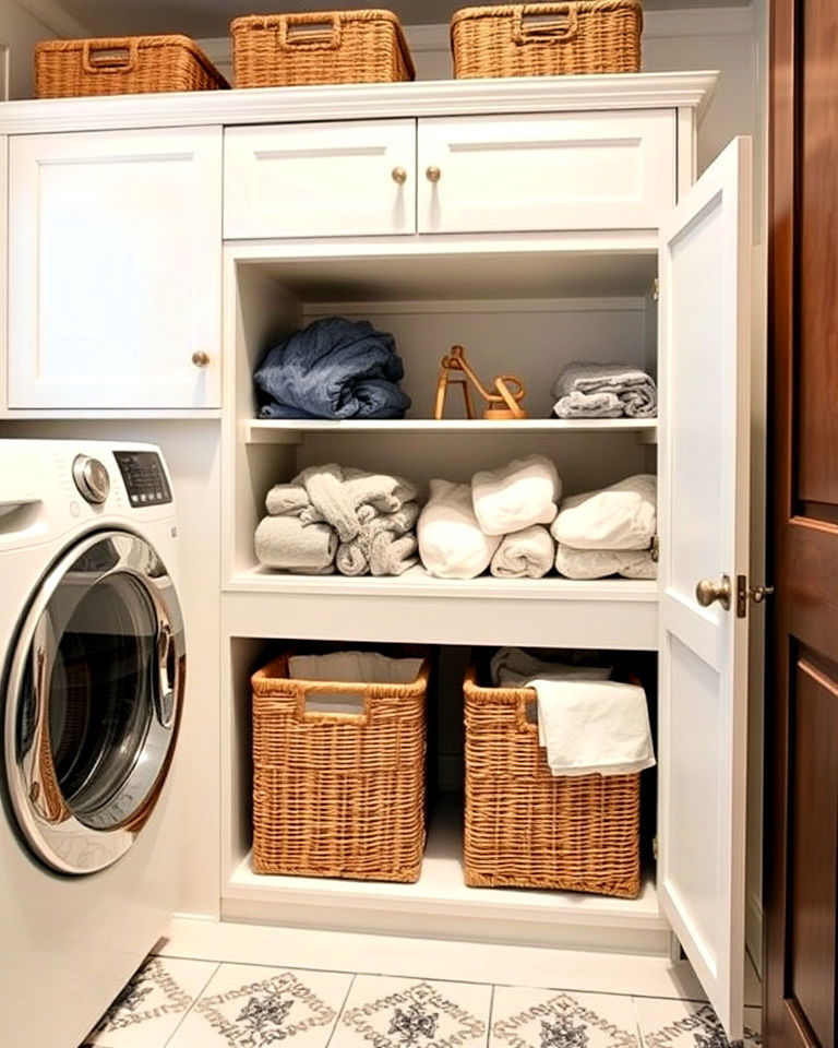 built in hampers for organization