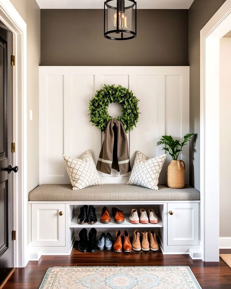 built in storage bench solution