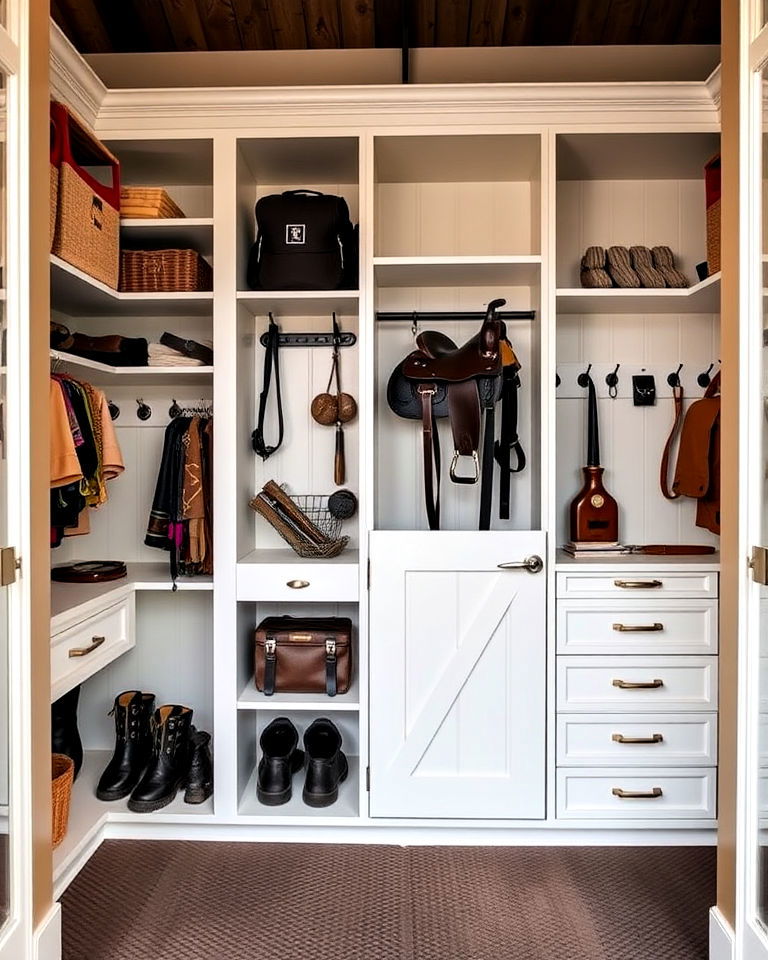 built in tack closets