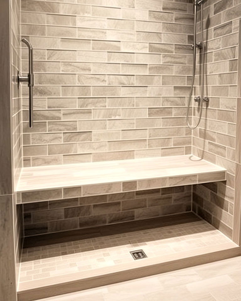 built in tile shower bench