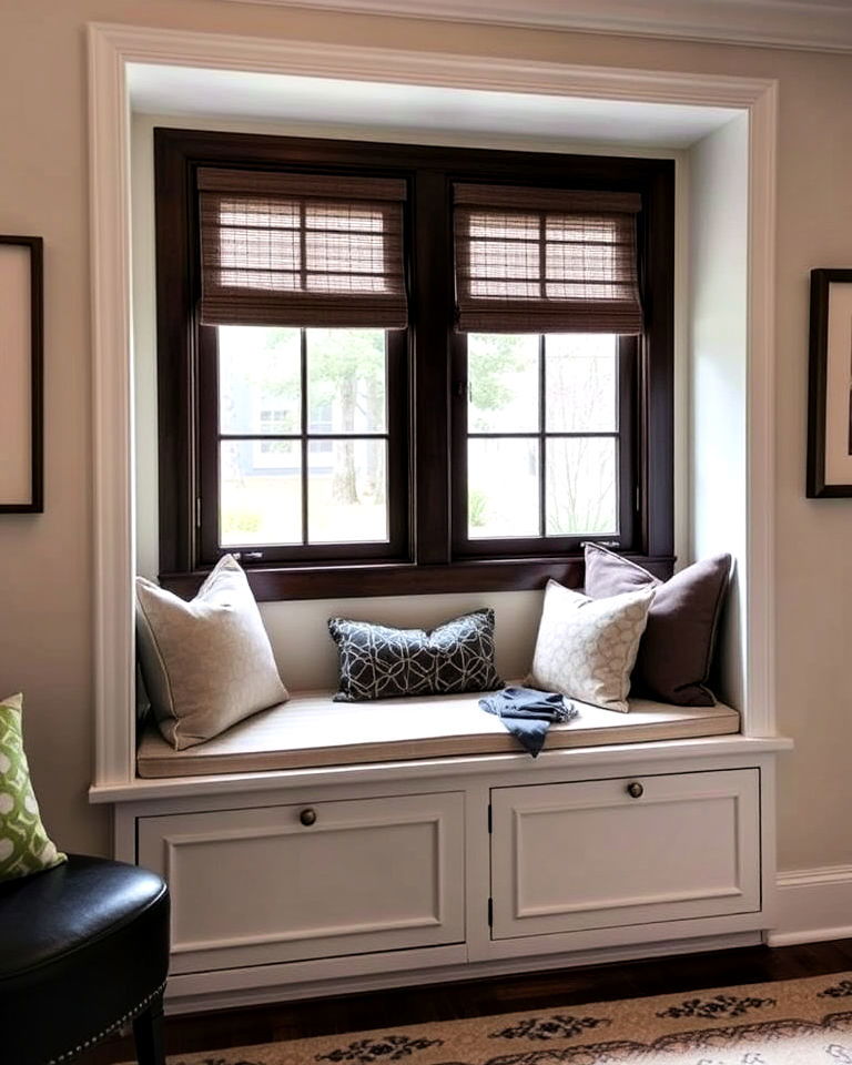 built in window seat with storage