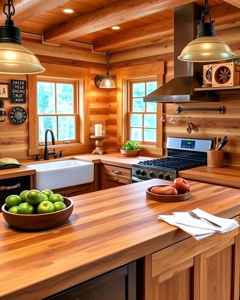 butcher block kitchen countertops for warmth