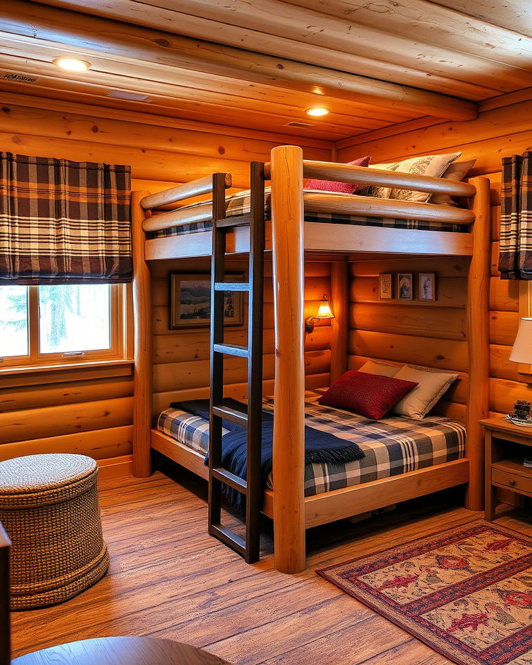 cabin inspired bunk beds for both children