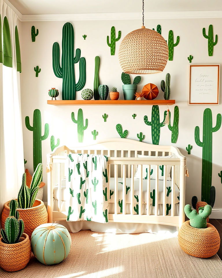cactus themed decor nursery
