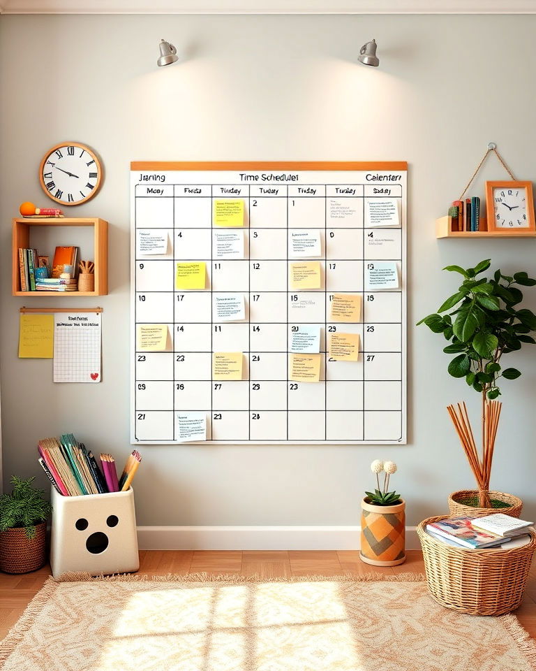 calendar and schedule wall idea
