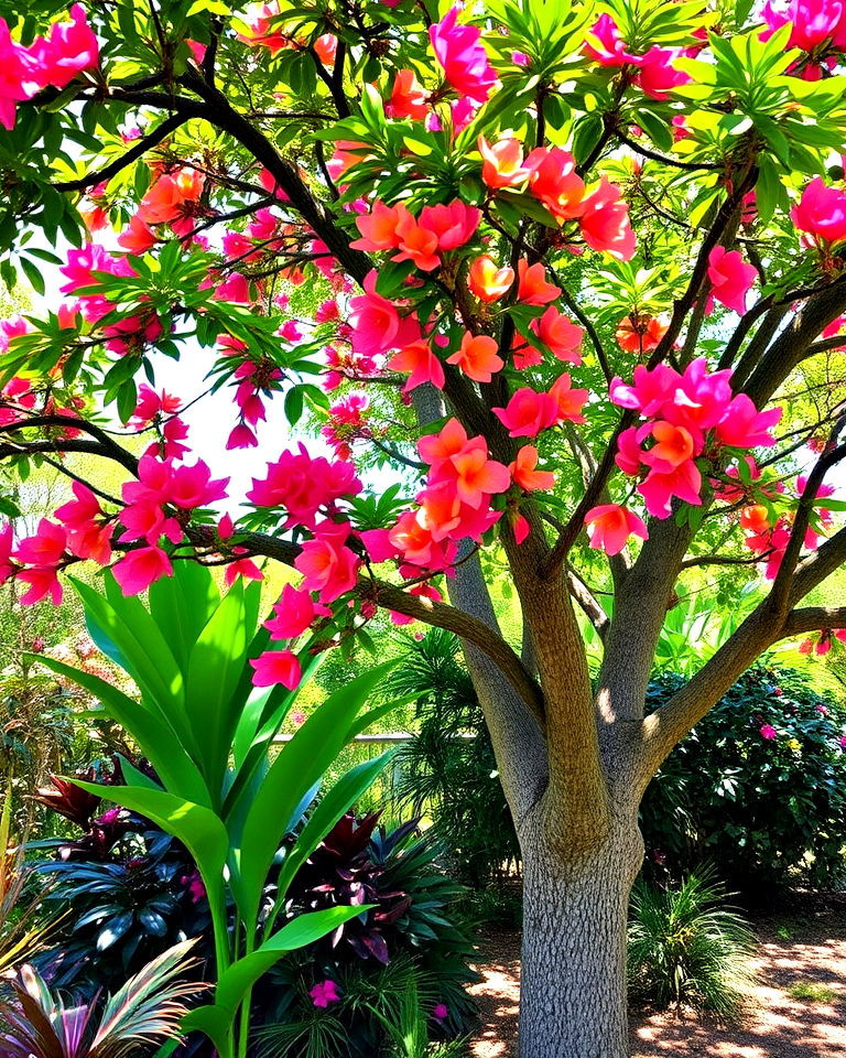 canopy of flowering trees