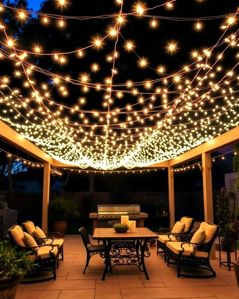 canopy style patio string light for expansive coverage
